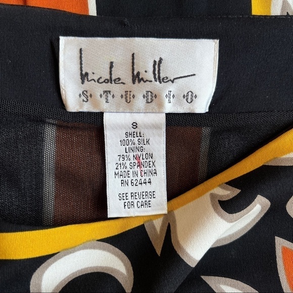 NICOLE MILLER Long Sleeve Sheath Dress Size 8 in Vibrant Multi Print - Picture 13 of 14